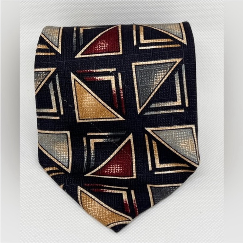 Euc Roundtree & Yorke Geometric Pattern Tie - image 2